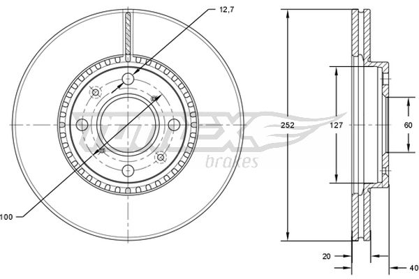 Brzdový kotúč TOMEX Brakes